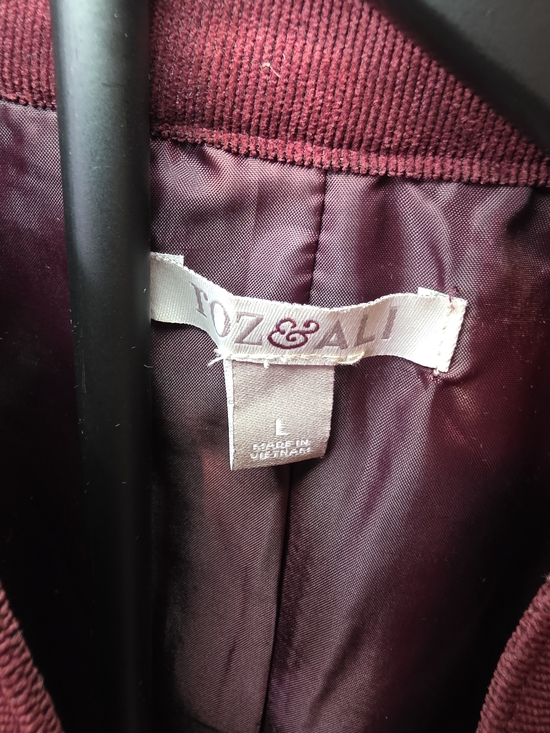 Roz & Ali Burgundy Suede-Textured Blazer - Picture 2 of 5